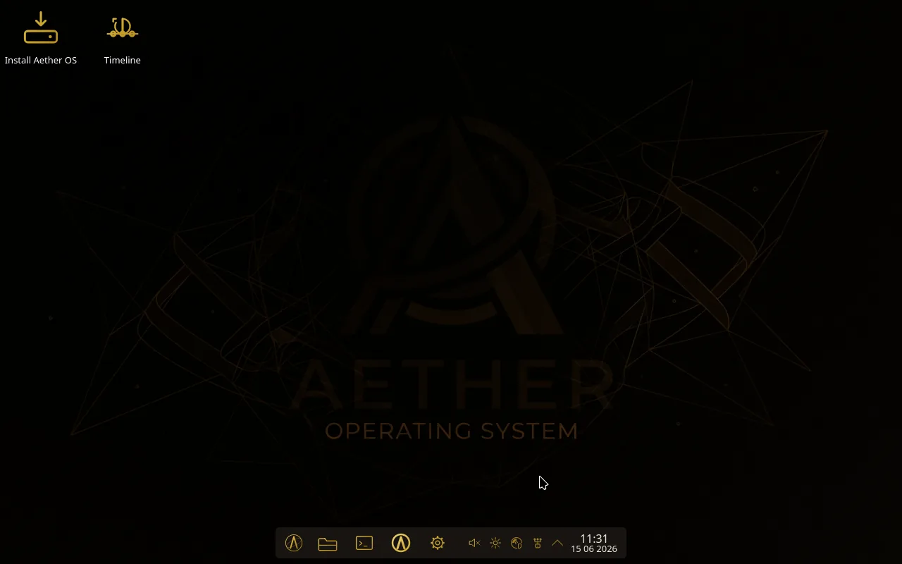 The Aether OS desktop